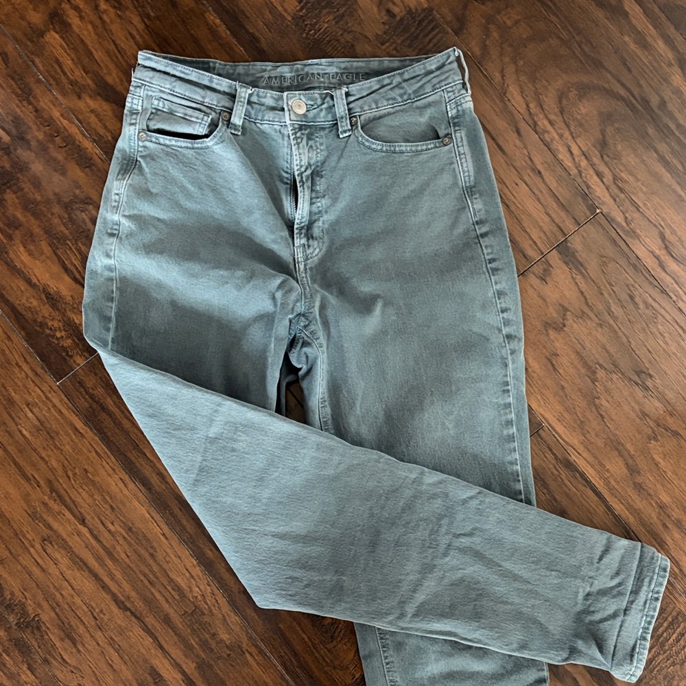 American Eagle Outfitters Teal-Grey Women's Skinny Jeans